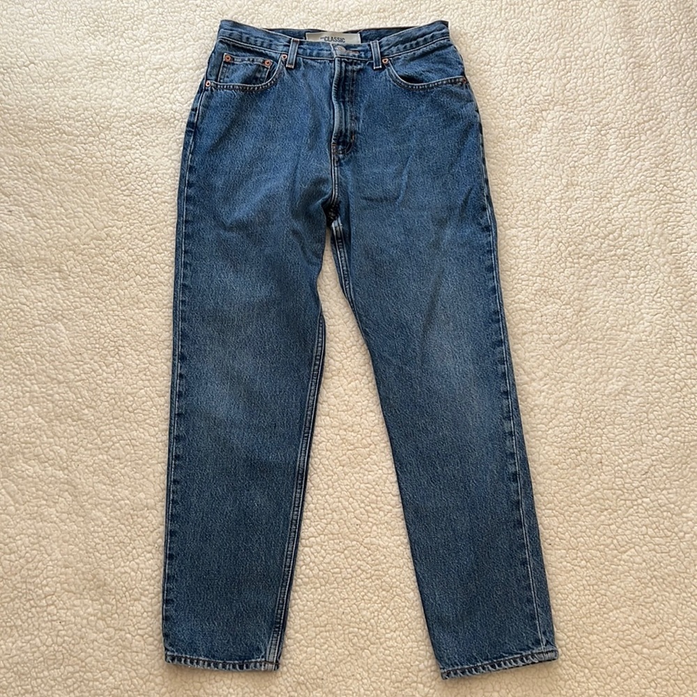 GAP Women's High Rise Straight Leg Jeans - Dark Blue Wash (fit like a 6)